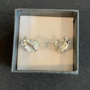 Juicy Couture Silver Heart Shaped Post Earrings